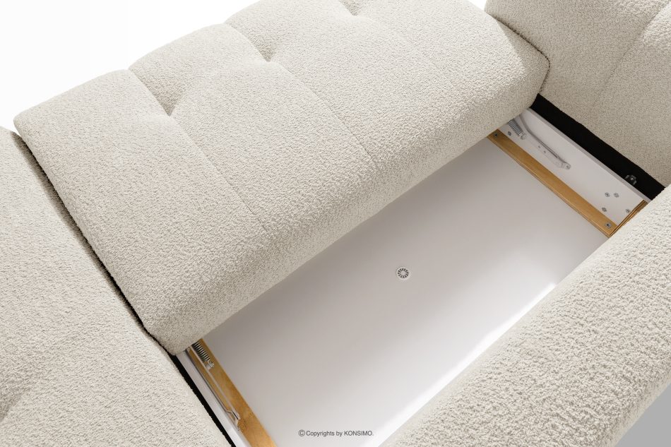 LIRA Pravá rohová pohovka a puf z látky boucle bielej farby biela - obrázok 16