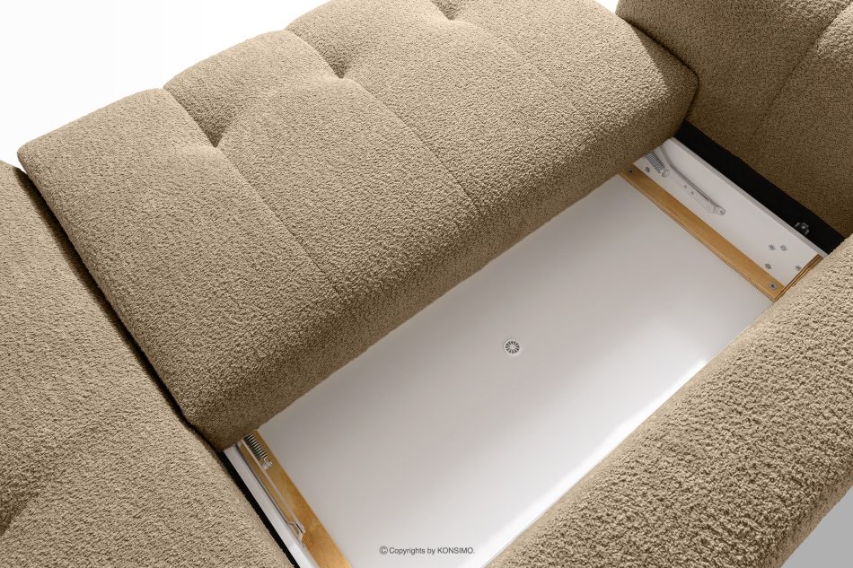 LIRA Pravá rohová pohovka a puf z látky boucle béžovej farby béžová - obrázok 16