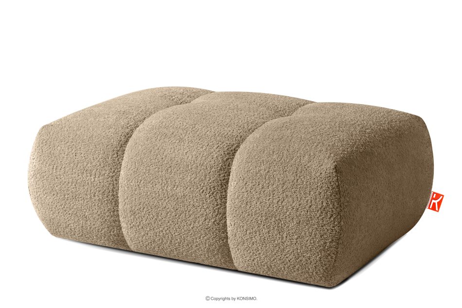 LIRA Pravá rohová pohovka a puf z látky boucle béžovej farby béžová - obrázok 20