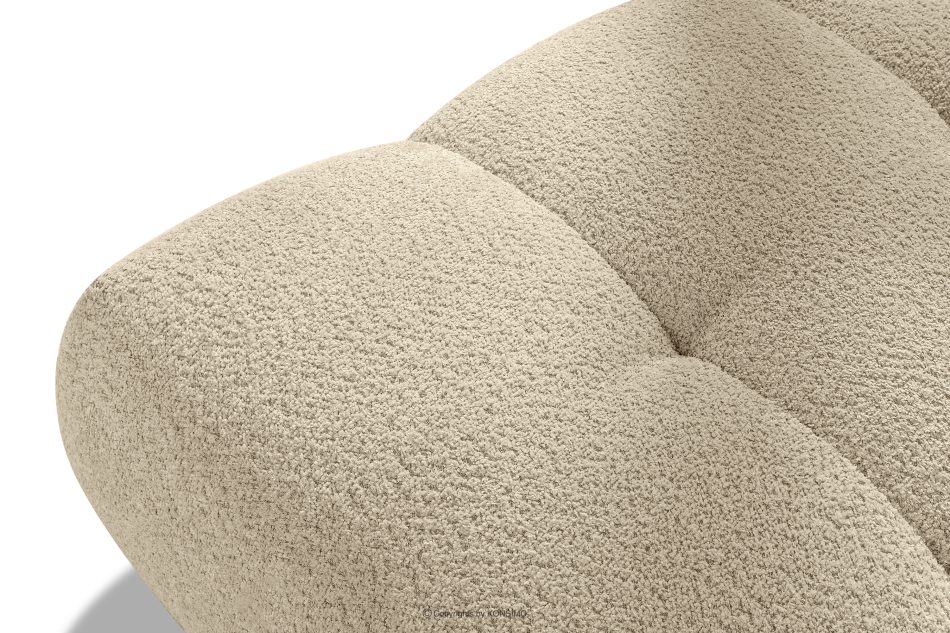 LIRA Pravá rohová pohovka a puf z bucle tkaniny svetlo béžovej farby svetlo béžová - obrázok 22