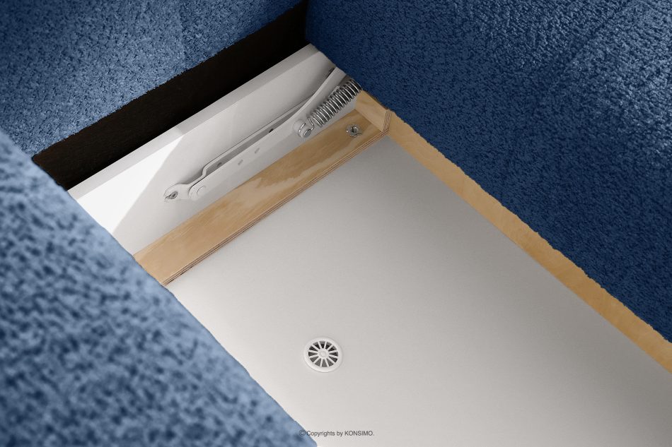 LIRA Pravá rohová pohovka a puf z látky boucle námornícka modrá tmavomodrá - obrázok 18