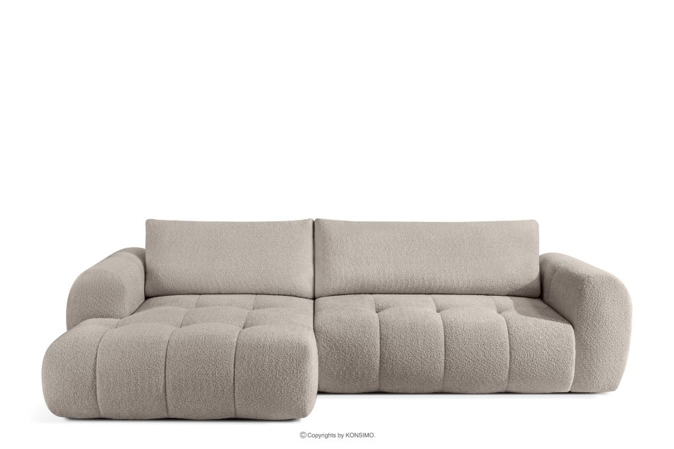 LIRA Pravá rohová pohovka a puf z látky boucle sivej farby šedá - obrázok 4