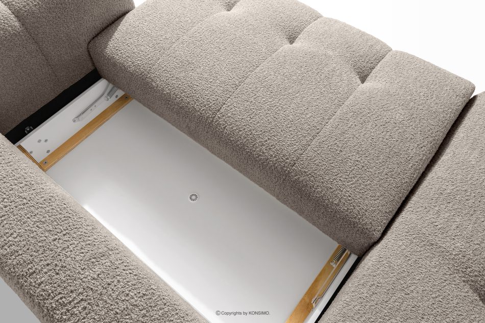 LIRA Pravá rohová pohovka a puf z látky boucle sivej farby šedá - obrázok 16