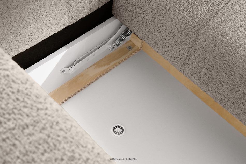 LIRA Pravá rohová pohovka a puf z látky boucle sivej farby šedá - obrázok 18