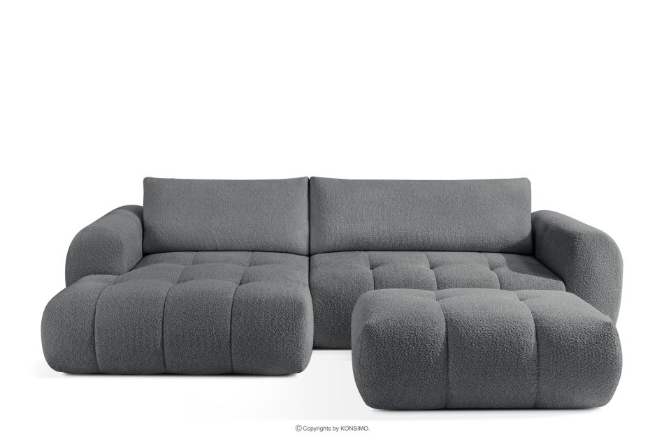 LIRA Pravá rohová pohovka a puf tmavosivý tmavošedá - obrázok 0