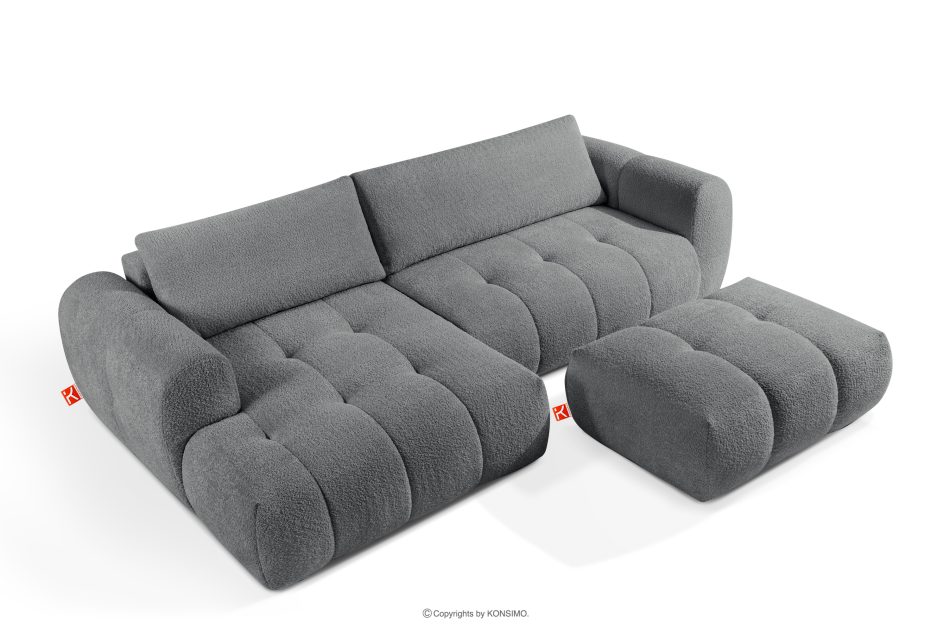 LIRA Pravá rohová pohovka a puf tmavosivý tmavošedá - obrázok 2