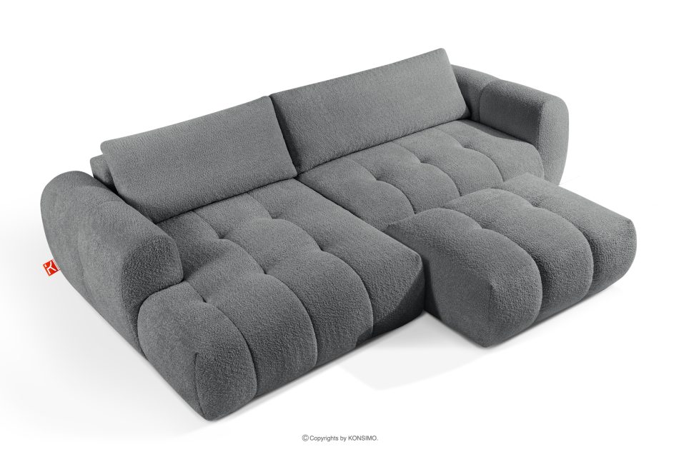 LIRA Pravá rohová pohovka a puf tmavosivý tmavošedá - obrázok 3