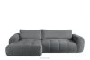 LIRA Pravá rohová pohovka a puf tmavosivý tmavošedá - obrázok 5