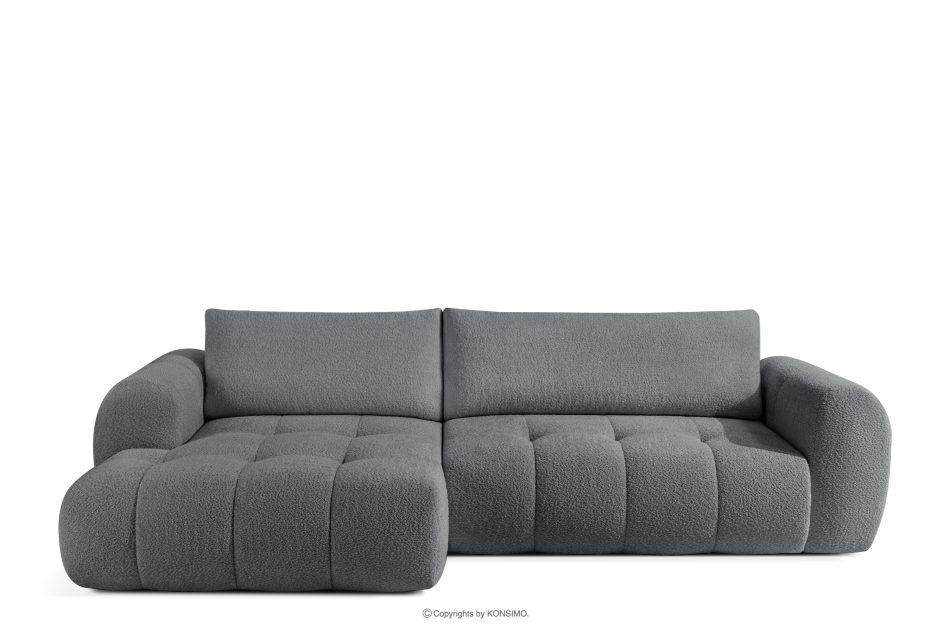 LIRA Pravá rohová pohovka a puf tmavosivý tmavošedá - obrázok 4