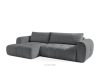 LIRA Pravá rohová pohovka a puf tmavosivý tmavošedá - obrázok 6