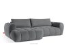 LIRA Pravá rohová pohovka a puf tmavosivý tmavošedá - obrázok 7