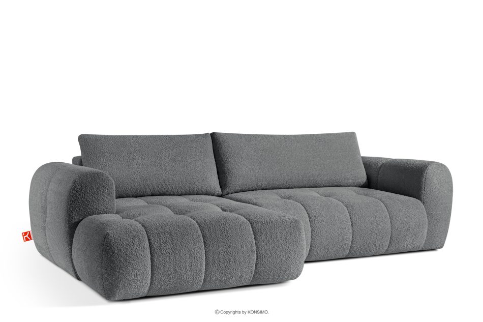 LIRA Pravá rohová pohovka a puf tmavosivý tmavošedá - obrázok 6