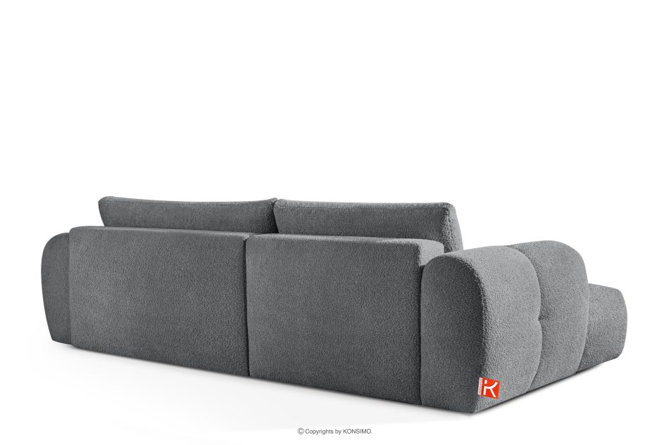 LIRA Pravá rohová pohovka a puf tmavosivý tmavošedá - obrázok 7