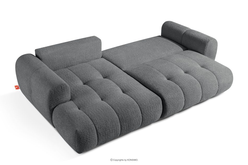 LIRA Pravá rohová pohovka a puf tmavosivý tmavošedá - obrázok 8