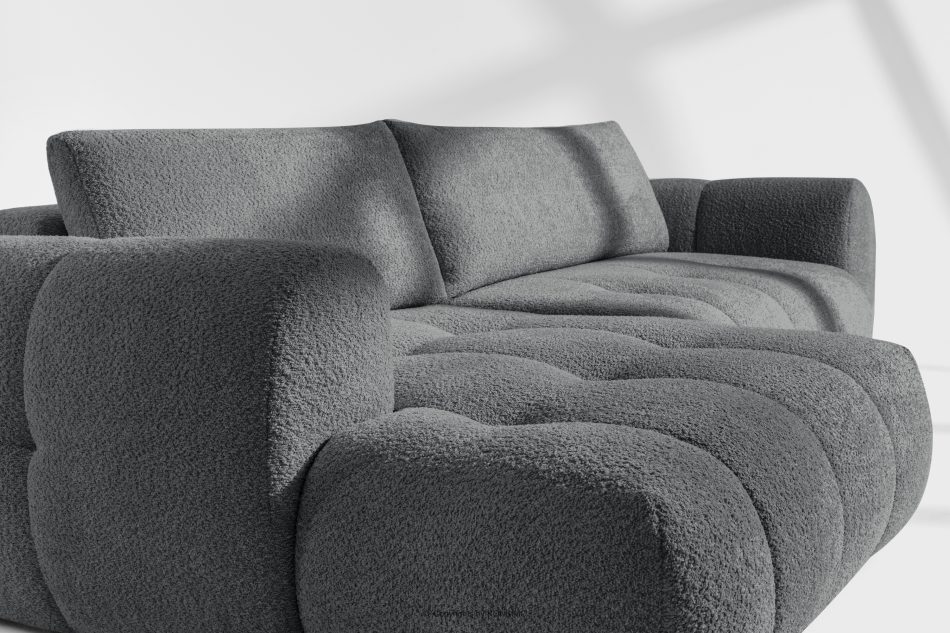 LIRA Pravá rohová pohovka a puf tmavosivý tmavošedá - obrázok 12