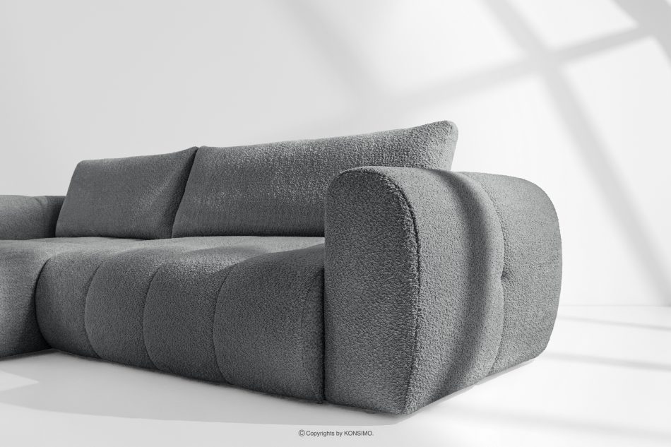 LIRA Pravá rohová pohovka a puf tmavosivý tmavošedá - obrázok 14