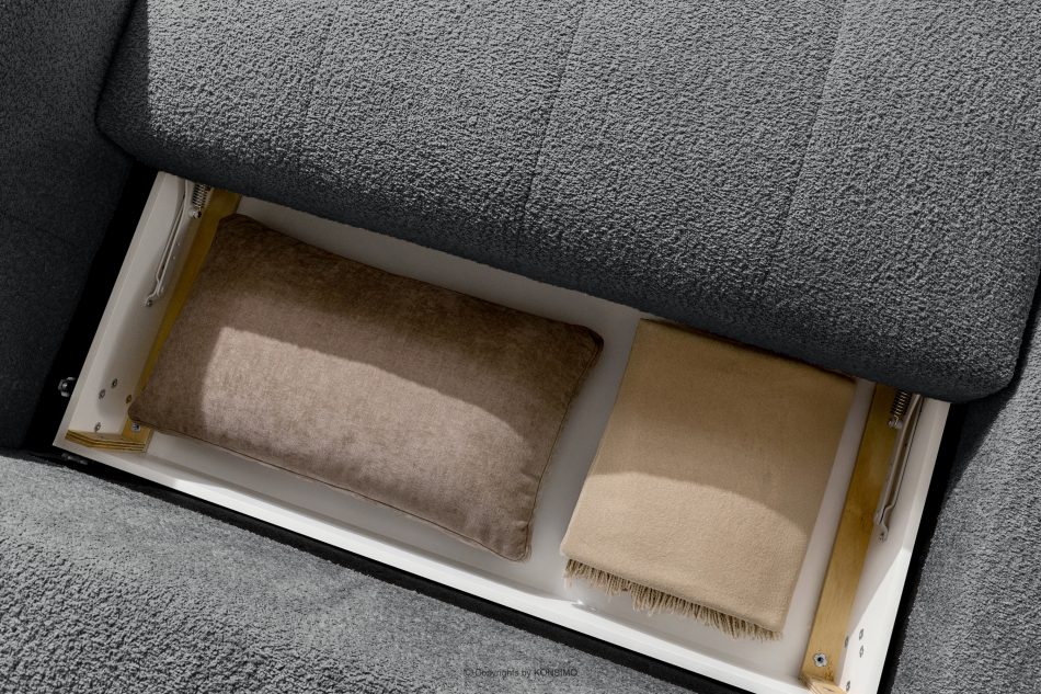 LIRA Pravá rohová pohovka a puf tmavosivý tmavošedá - obrázok 17