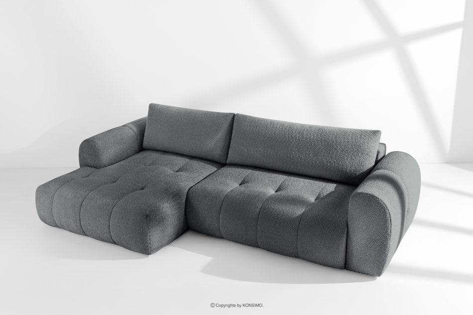 LIRA Pravá rohová pohovka a puf tmavosivý tmavošedá - obrázok 23