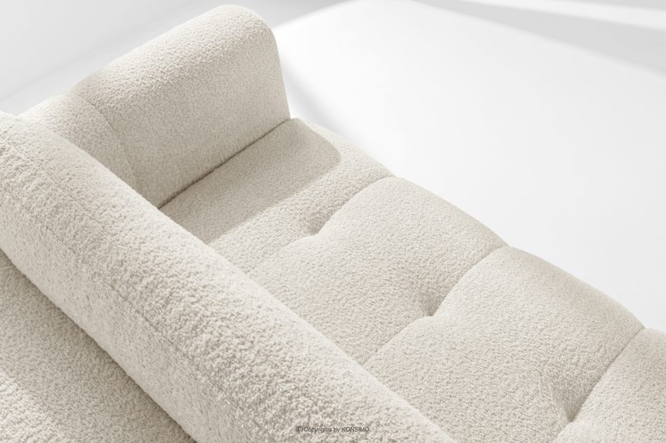 LIRA Pravá rohová pohovka a puf z látky boucle biela biela - obrázok 10