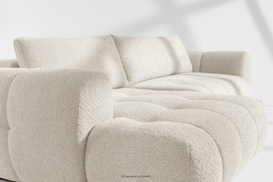 LIRA Pravá rohová pohovka a puf z látky boucle biela biela - obrázok 12