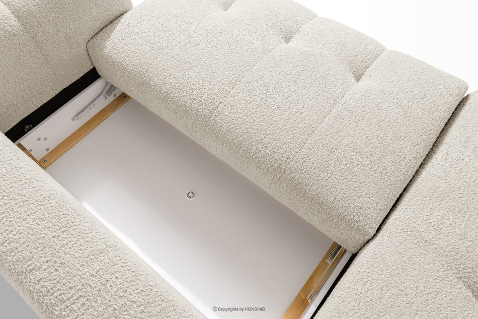 LIRA Pravá rohová pohovka a puf z látky boucle biela biela - obrázok 16