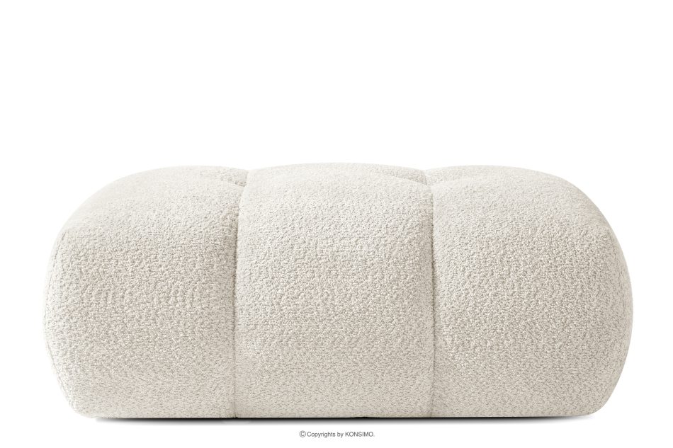 LIRA Pravá rohová pohovka a puf z látky boucle biela biela - obrázok 19