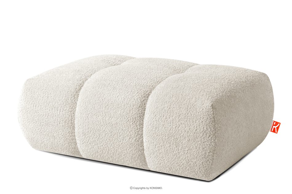 LIRA Pravá rohová pohovka a puf z látky boucle biela biela - obrázok 20