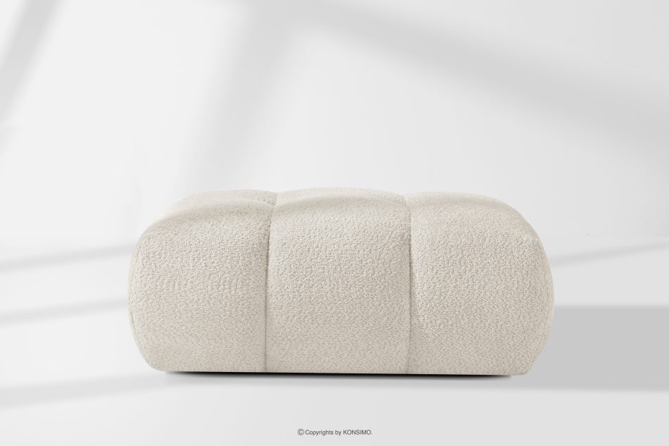 LIRA Pravá rohová pohovka a puf z látky boucle biela biela - obrázok 24