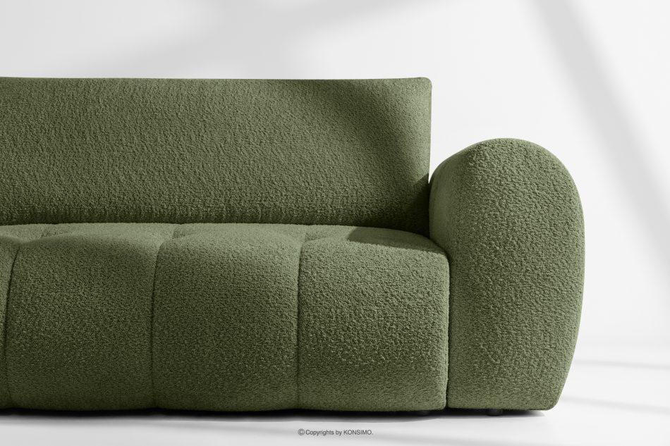 LIRA Pravá rohová pohovka a puf z látky boucle olivová olivová - obrázok 9