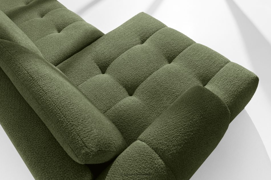 LIRA Pravá rohová pohovka a puf z látky boucle olivová olivová - obrázok 11