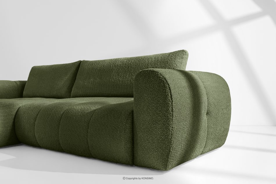 LIRA Pravá rohová pohovka a puf z látky boucle olivová olivová - obrázok 14