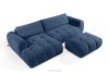 LIRA Pravá rohová pohovka a puf z látky boucle námornícka modrá tmavomodrá - obrázok 3