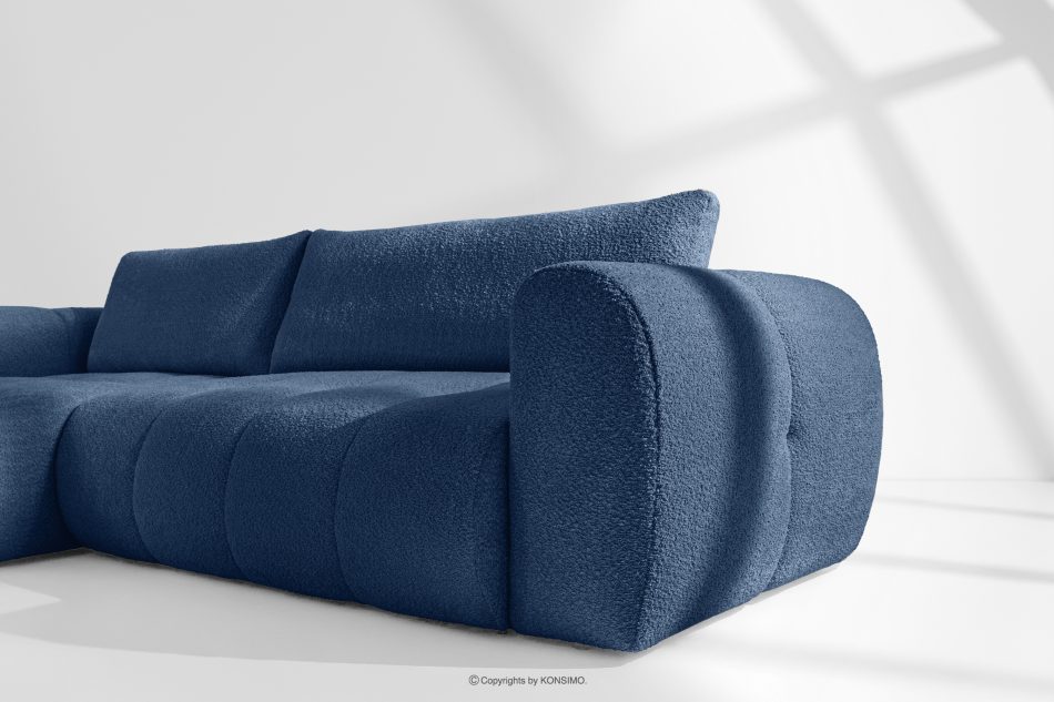 LIRA Pravá rohová pohovka a puf z látky boucle námornícka modrá tmavomodrá - obrázok 14
