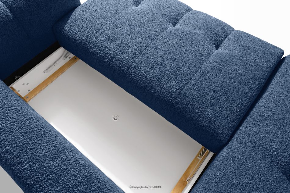 LIRA Pravá rohová pohovka a puf z látky boucle námornícka modrá tmavomodrá - obrázok 16