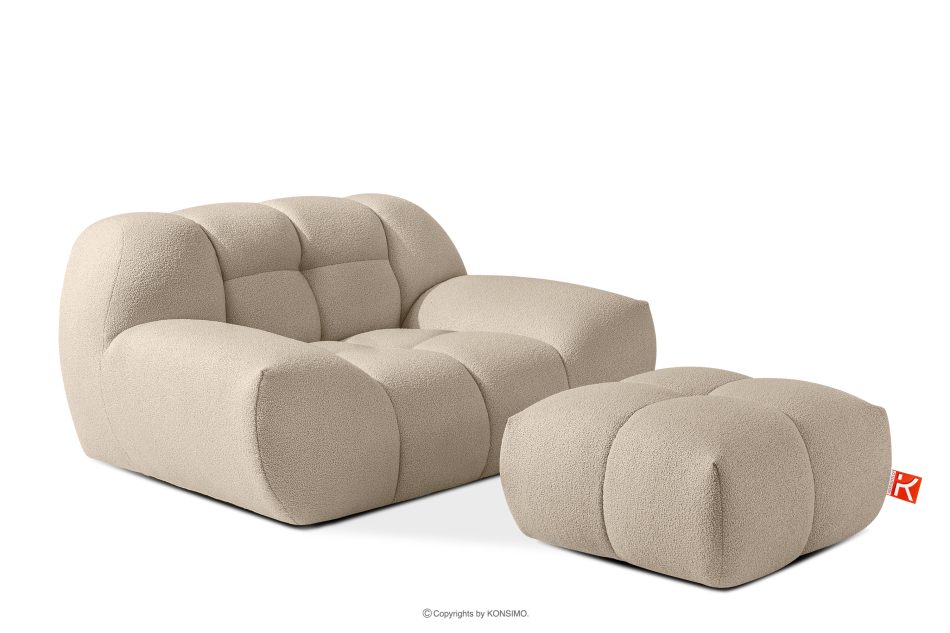 VENA Moderný prešívaný puf béžový béžová - obrázok 4