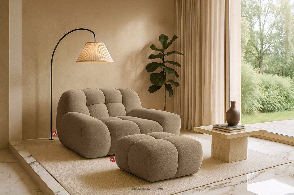 VENA Moderný prešívaný puf béžový béžová - obrázok 6