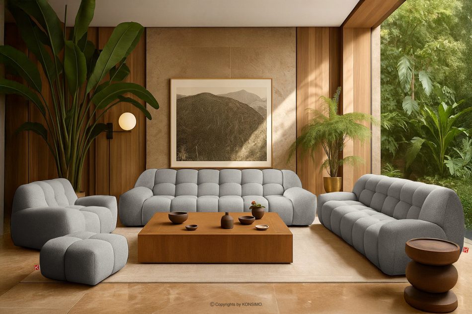 VENA Moderné prešívané kreslo svetlosivé svetlosivá - obrázok 15