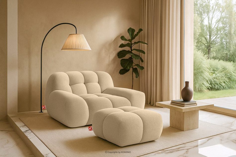 VENA Kreslo v japandi štýle svetlo béžová svetlo béžová - obrázok 14