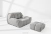 VENA Súprava kresla a pufu v japandi štýle svetlosivá svetlosivá - obrázok 2