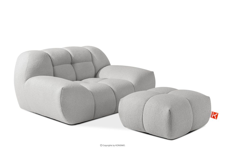 VENA Japandi štýl pohovka puf kreslo nábytková zostava svetlosivá svetlosivá - obrázok 12