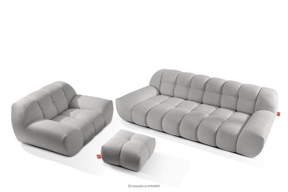 VENA Obývacia izba v japandi štýle čalúnená nábytková zostava svetlosivá svetlosivá - obrázok 0