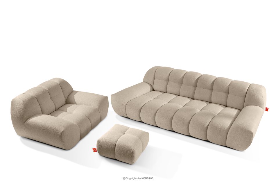 VENA Obývacia izba v japandi štýle čalúnená nábytková zostava béžová béžová - obrázok 0