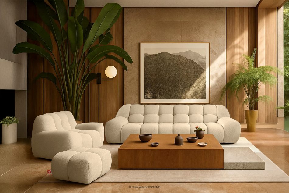 VENA Súprava čalúneného nábytku do obývacej izby v japandi štýle svetlo béžová svetlo béžová - obrázok 17