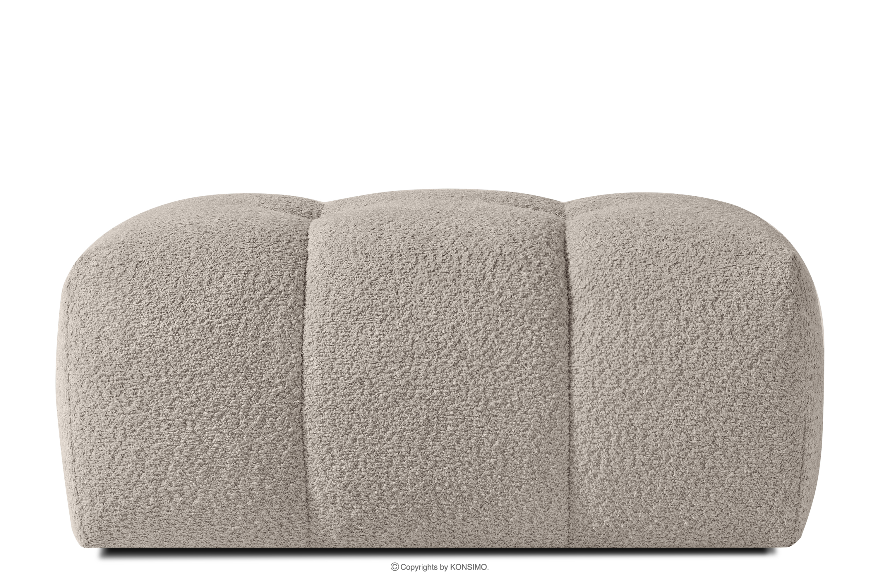 japandi prošívaný pouffe šedý