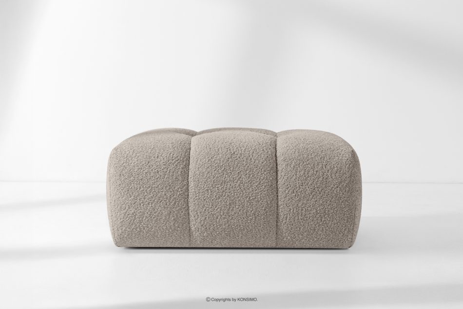 RAVIA japandi prošívaný pouffe šedý šedá - obrázok 1