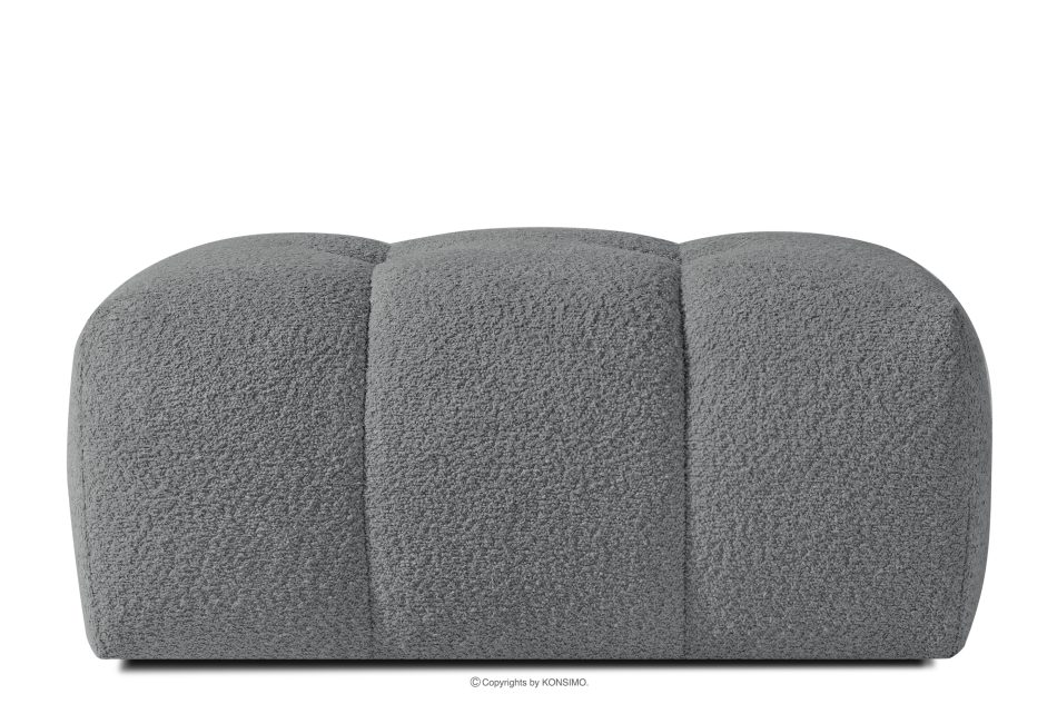 RAVIA japandi boucle prošívaný puf tmavě šedý tmavě šedá - obrázok 0