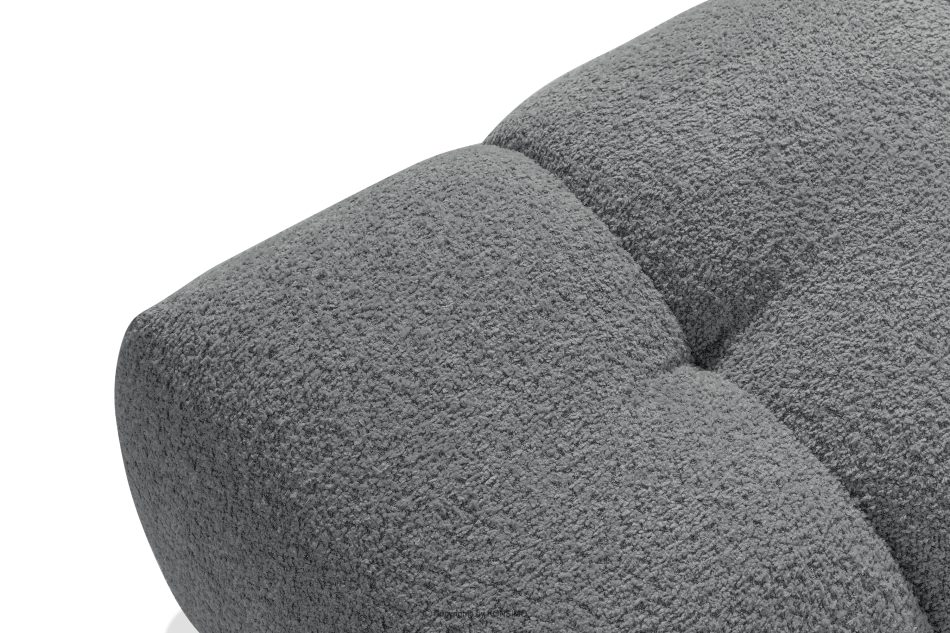 RAVIA japandi boucle prošívaný puf tmavě šedý tmavě šedá - obrázok 3