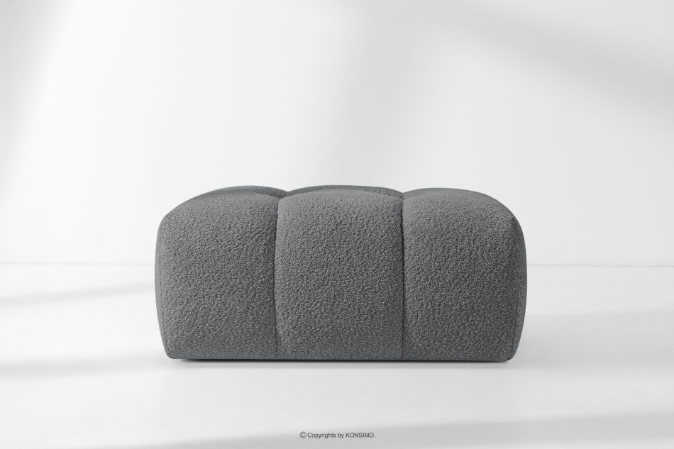 RAVIA japandi boucle prošívaný puf tmavě šedý tmavě šedá - obrázok 1