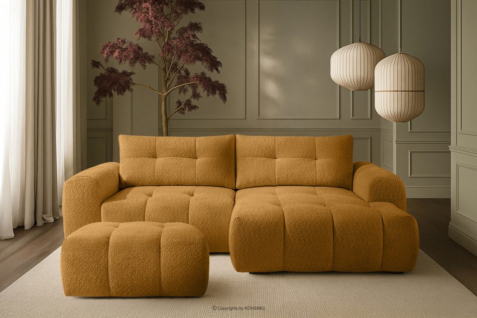 RAVIA Japandi prošívaný pouffe medový medová - obrázok 5