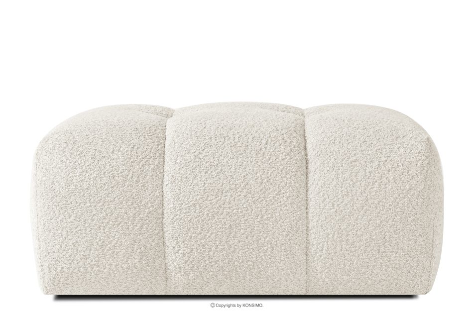 RAVIA japandi prošívaný puf boucle bílý bílá - obrázok 0